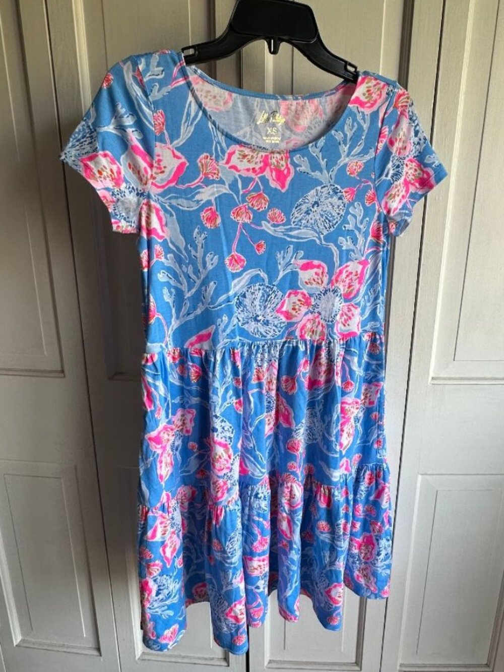 NWT Lilly pulitzer Geana Short Sleeve Dress in Bahamian Rhapsody Size Large